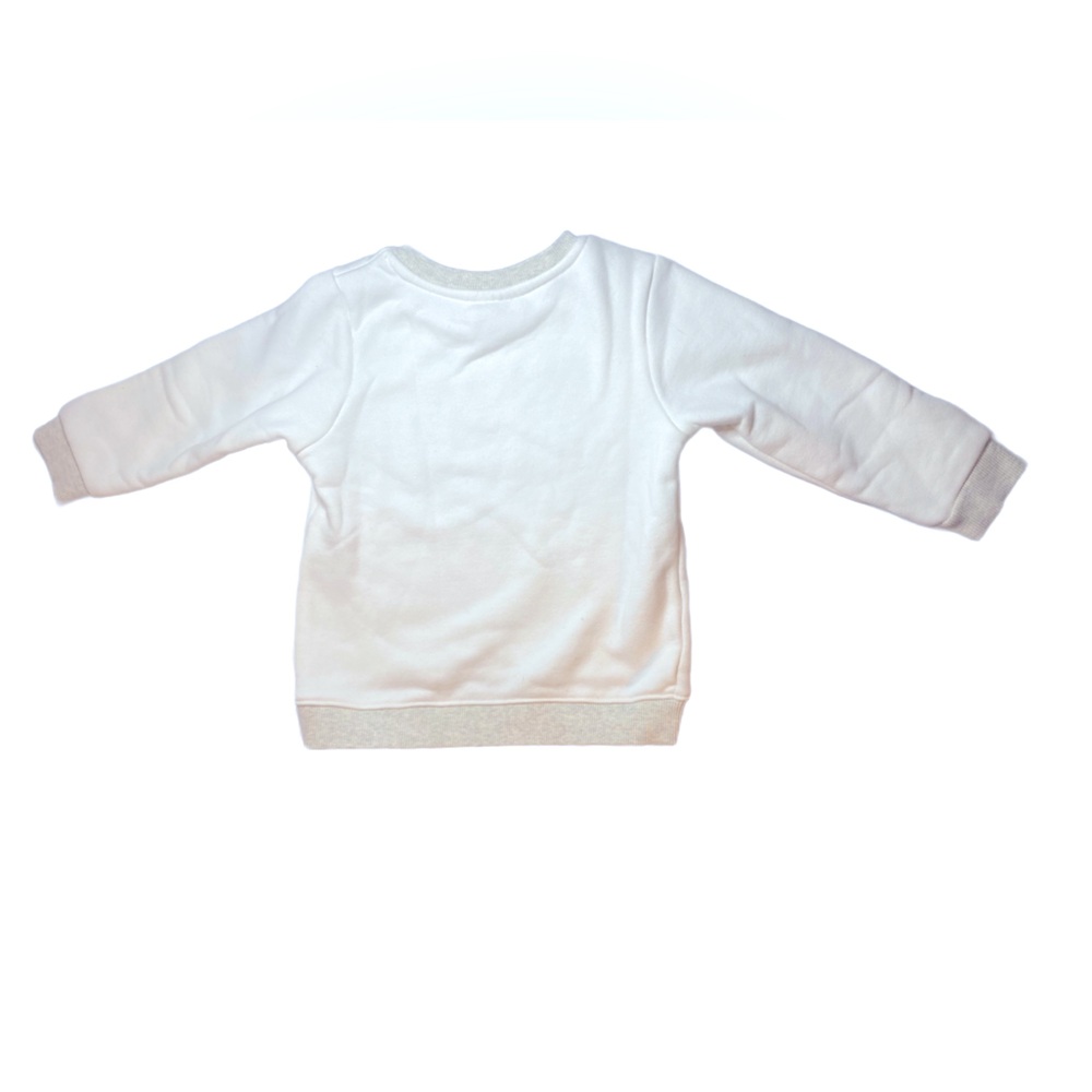 Stripes HBC Famous Bear on White Fleece Sweatshirt Size 18-24 Mo - Picture 3 of 4